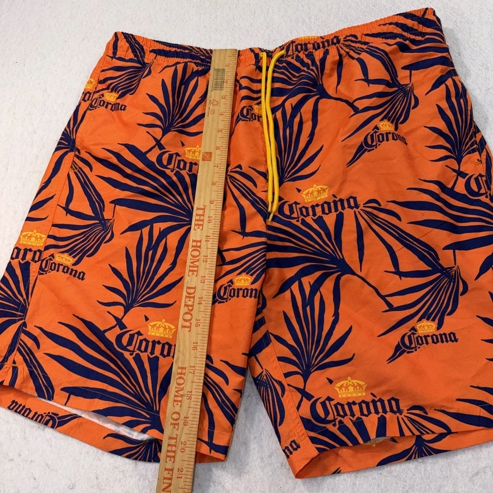 Corona Men's Swimwear Size Large Pool Beach Trunks‎ , Shorts Orange With Blue